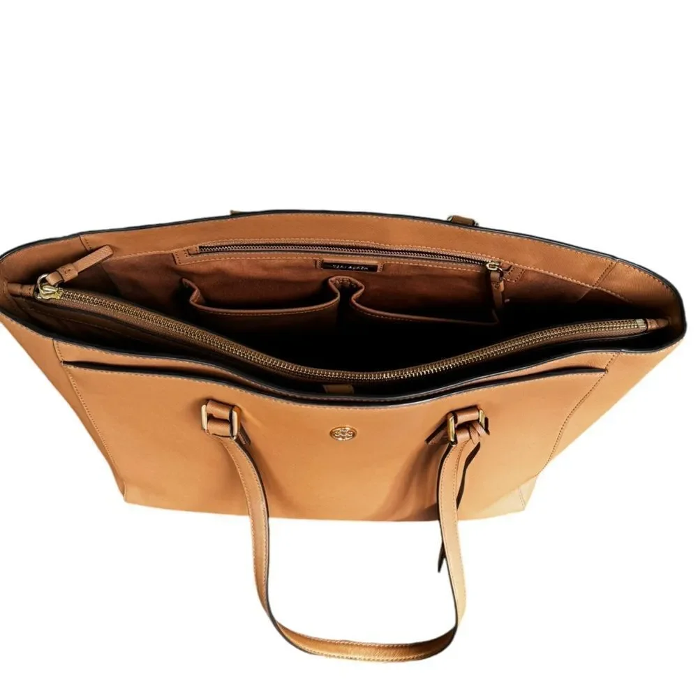 Tory Burch Robinson Leather Tote in Cardamom